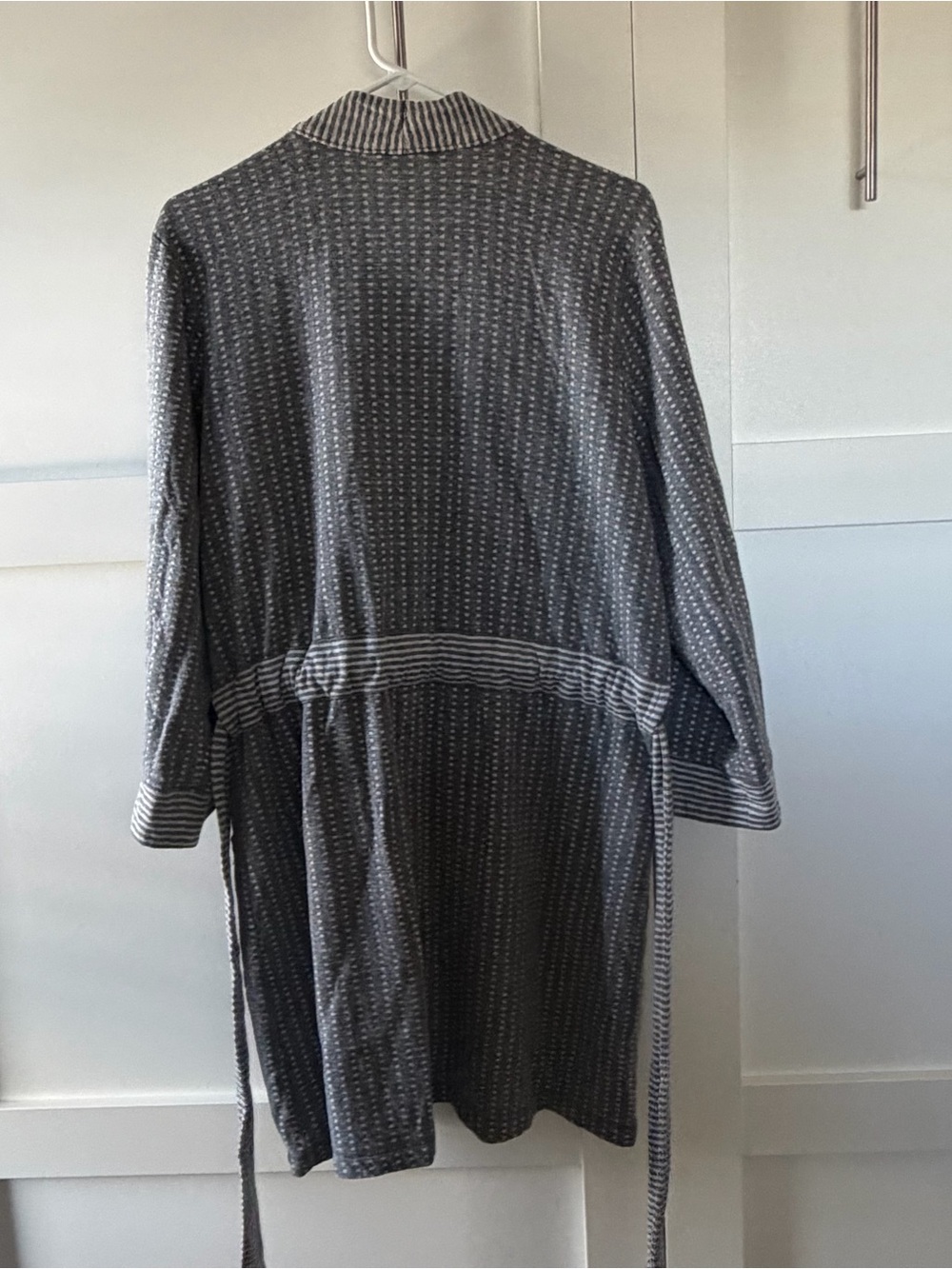 Charter Club Intimates Gray Striped Textured Robe - Picture 4 of 6